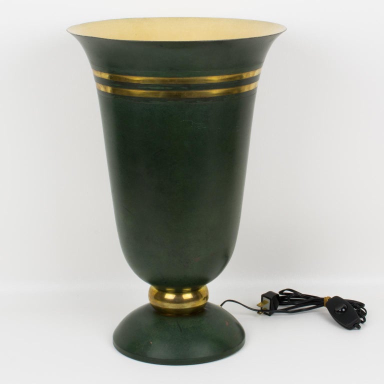 French 1930s Art Deco Uplight Brass, Uplight Desk Lamps Egypt