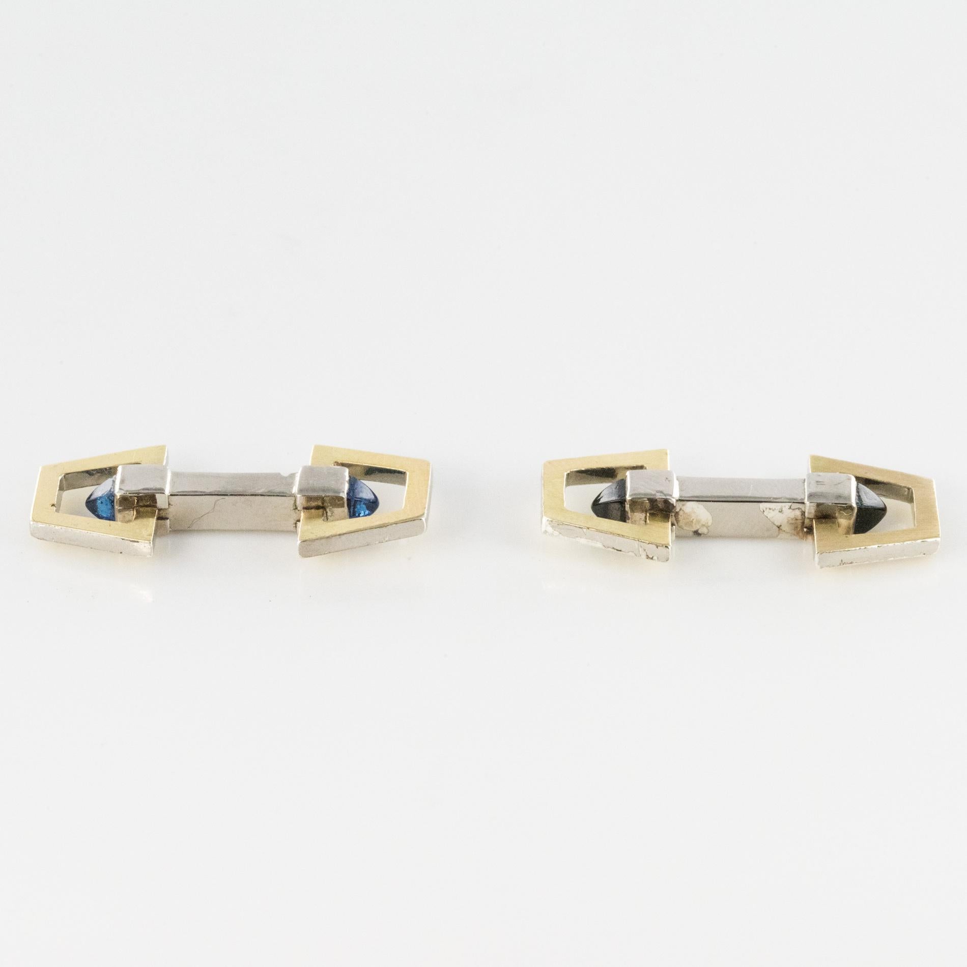 French 1930s Art Deco Vermeil Cufflinks For Sale 5