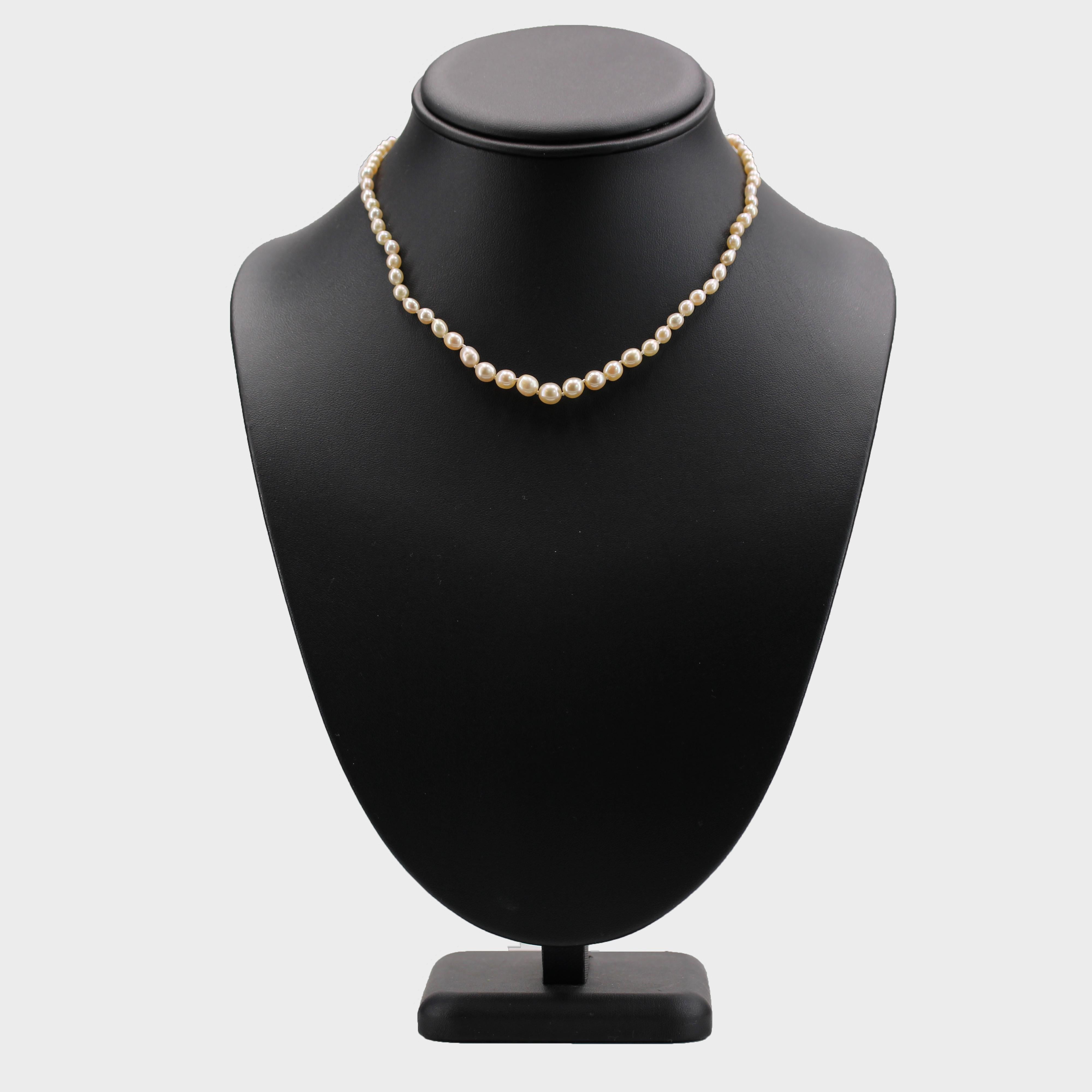 Art Deco-Halskette, zertifizierte feine Perle Platin Diamant, 1930er Jahre, Französisch im Angebot 4