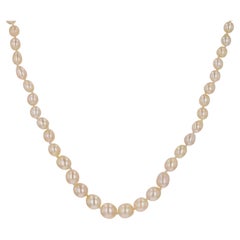 Vintage French 1930s Certified Fine Pearl Platinum Diamond Art Deco Necklace