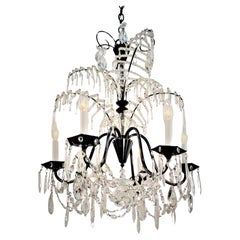 French 1930
s Crystal and Bronze Chandelier