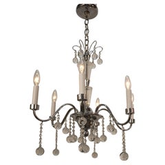 French 1930
s Crystal and Chrome Chandelier