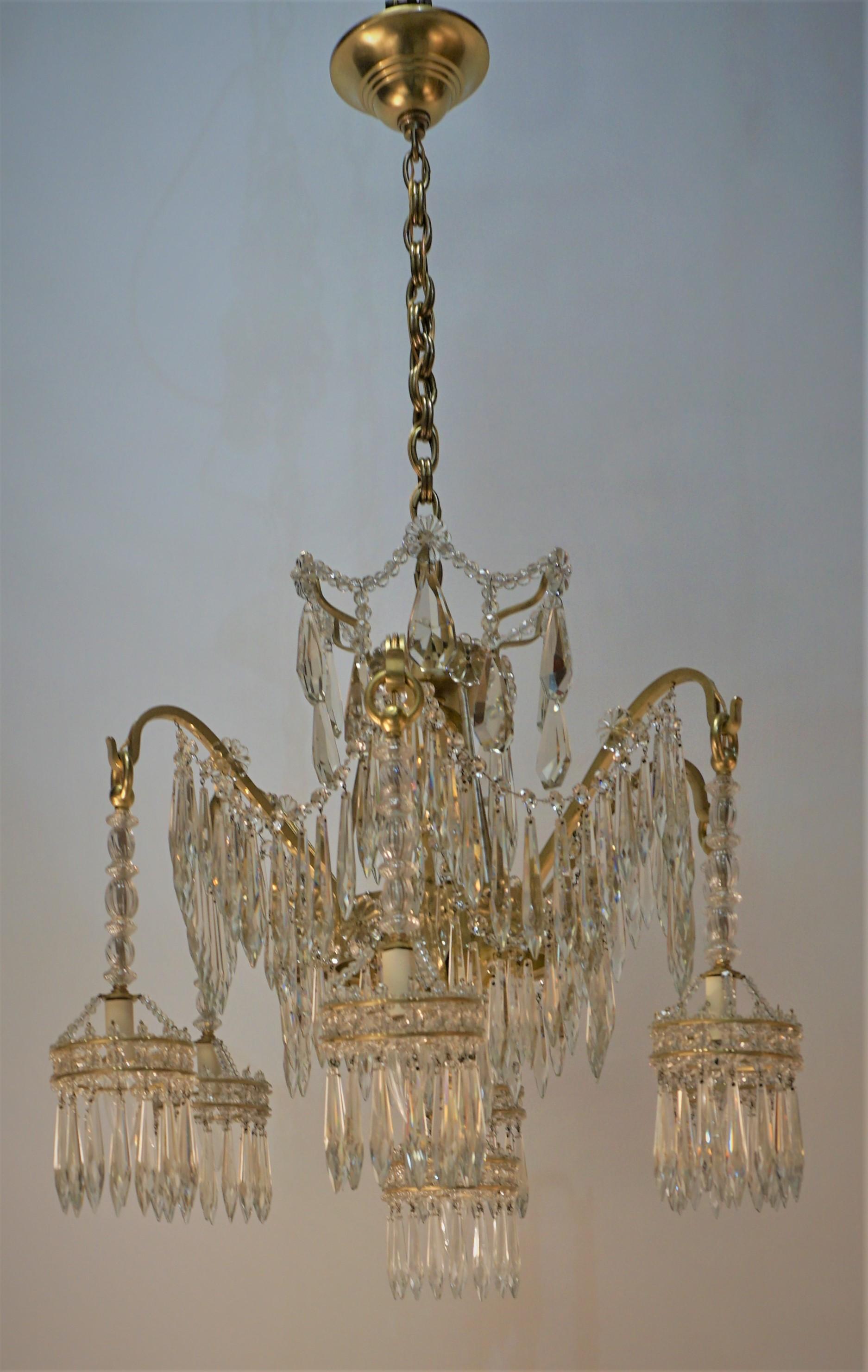 French 1930's Crystal Chandelier 5