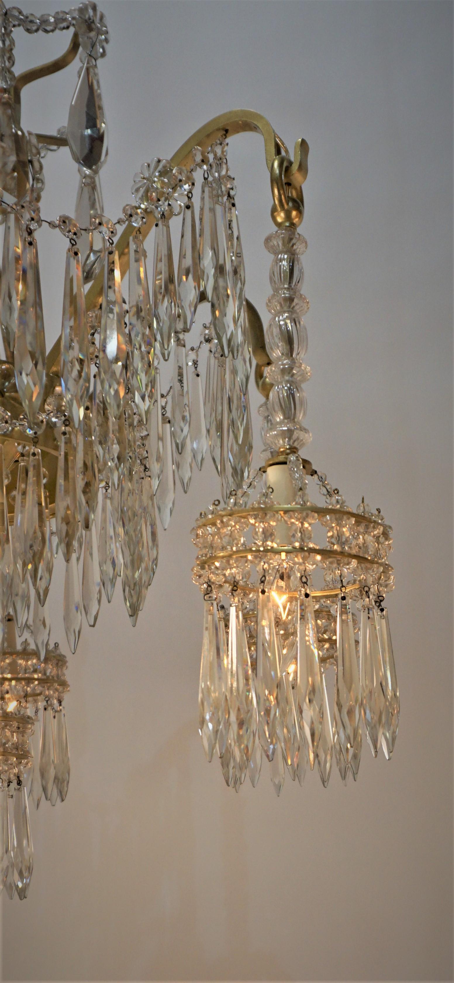 Mid-20th Century French 1930's Crystal Chandelier