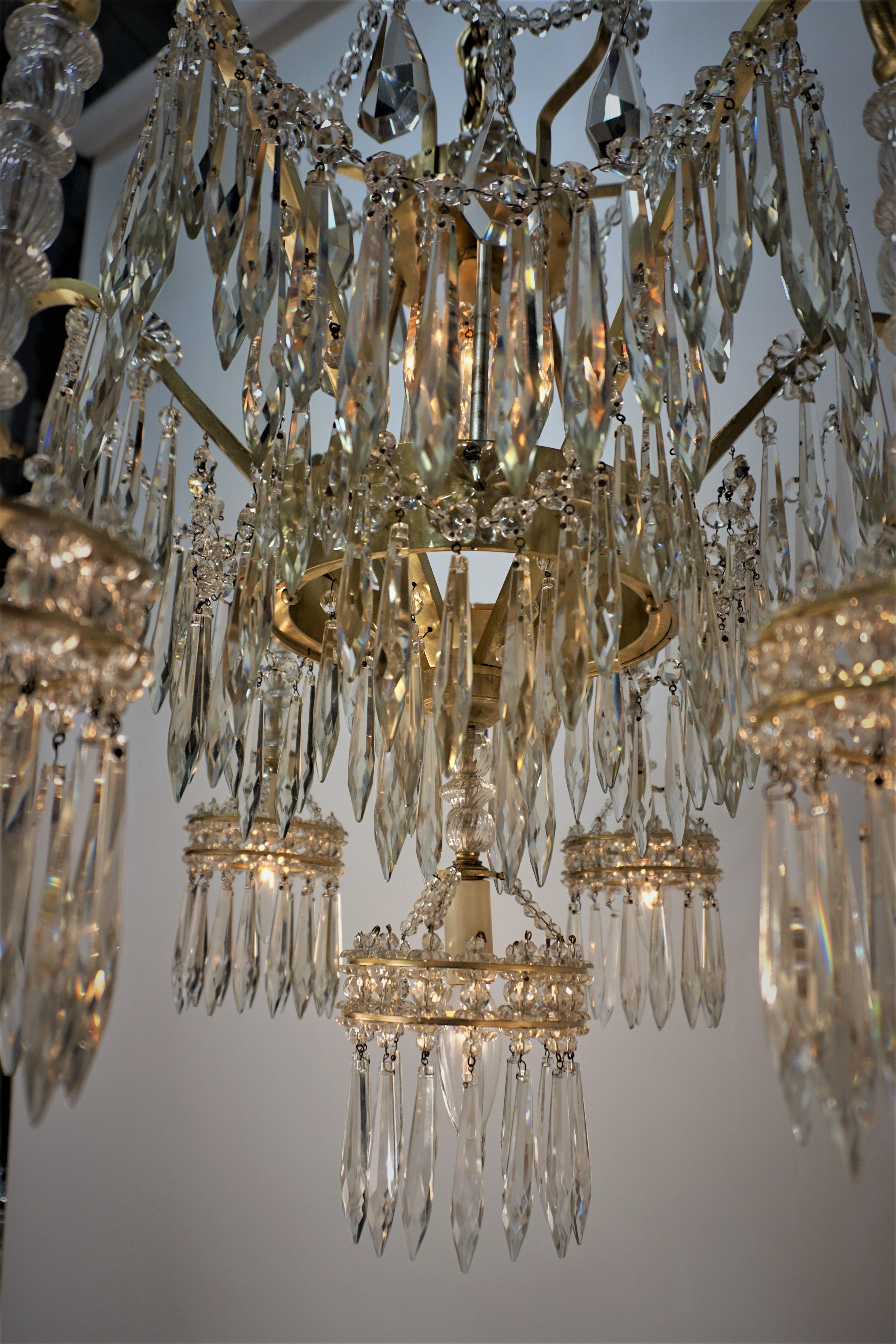 French 1930's Crystal Chandelier 1