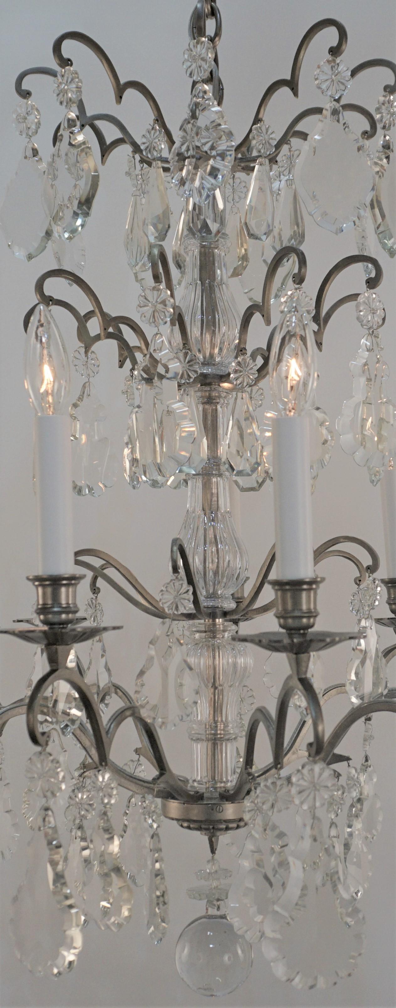 French 1930's Crystal Chandelier For Sale 1