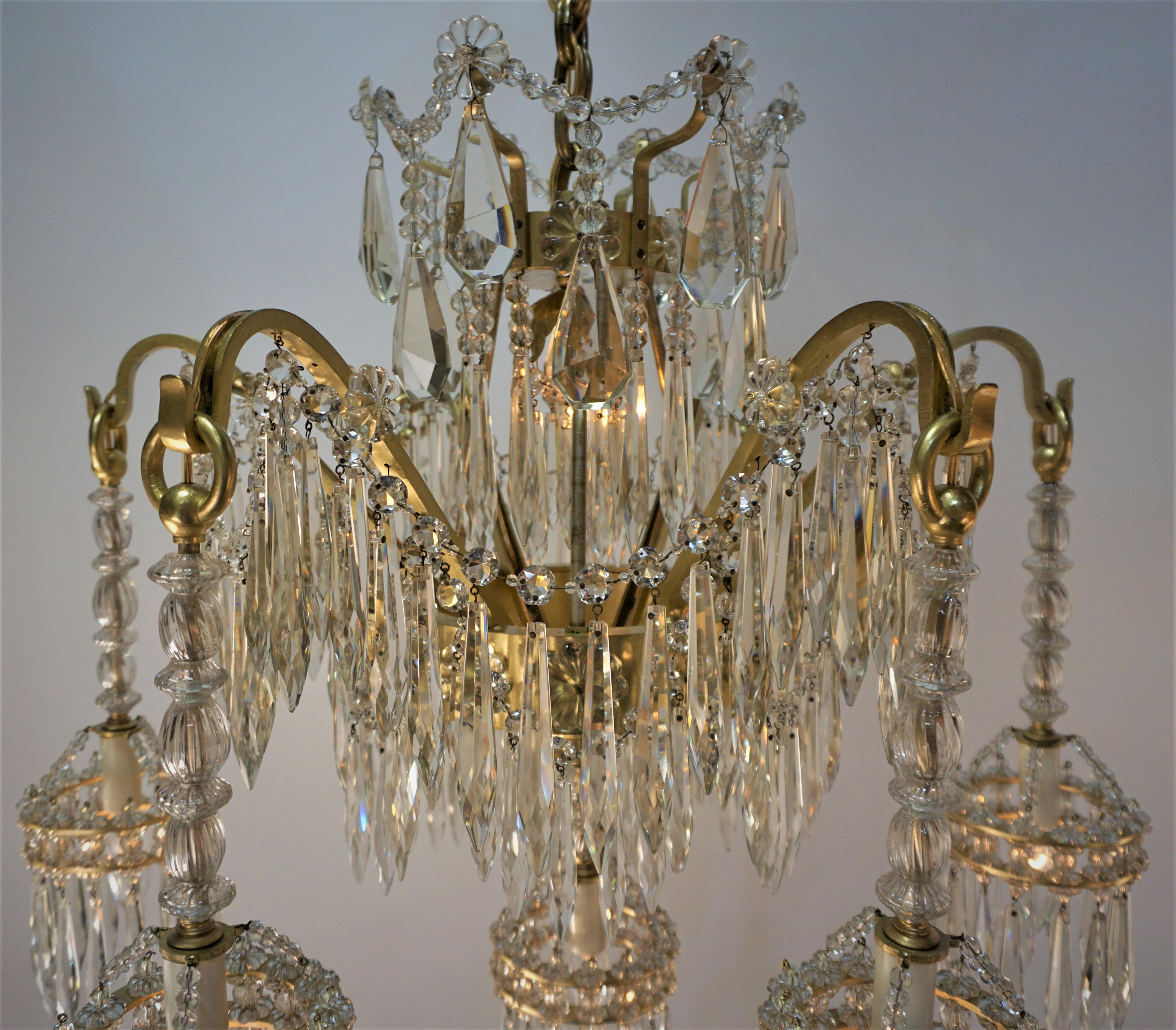 French 1930's Crystal Chandelier 2