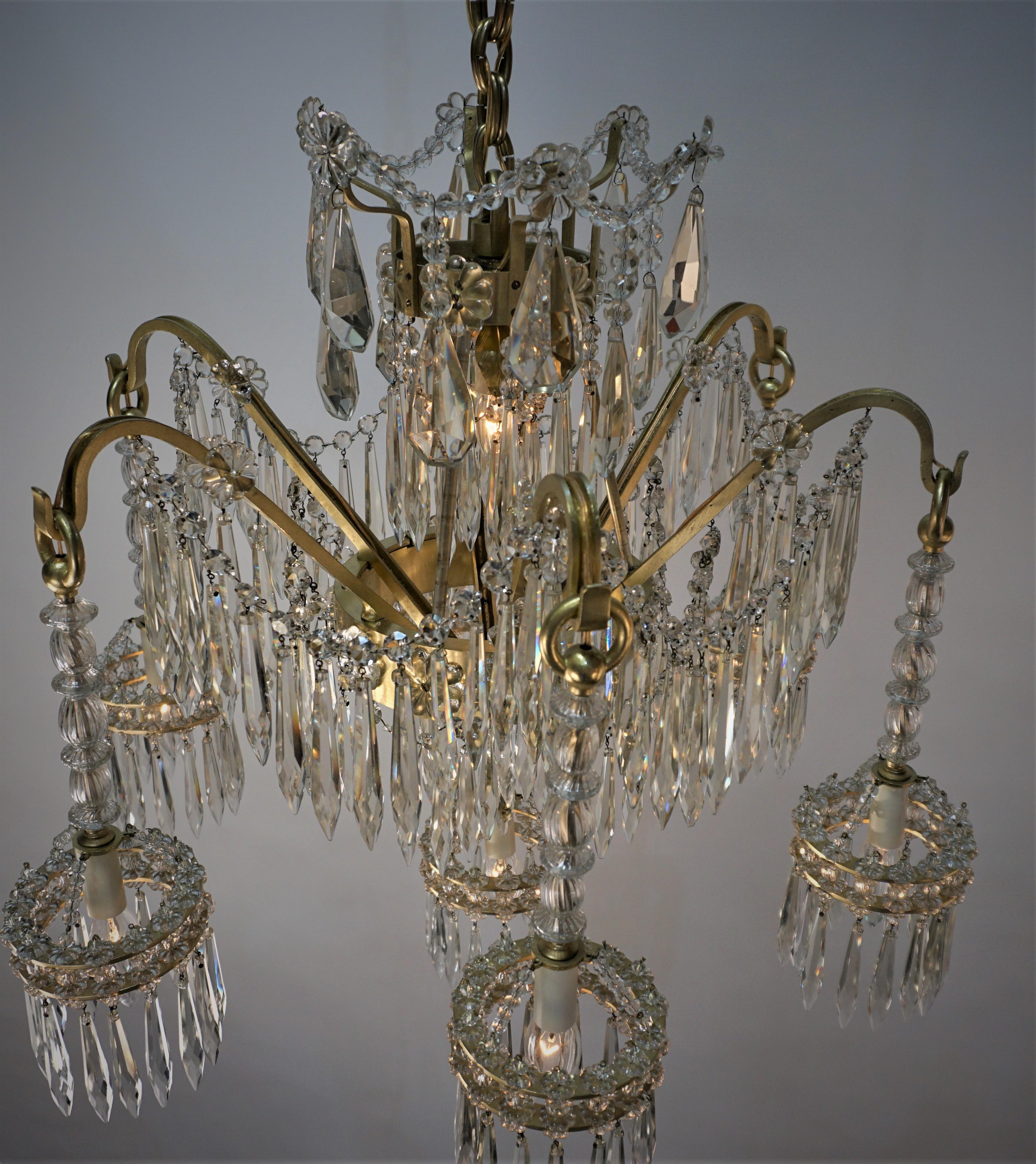 French 1930's Crystal Chandelier 3