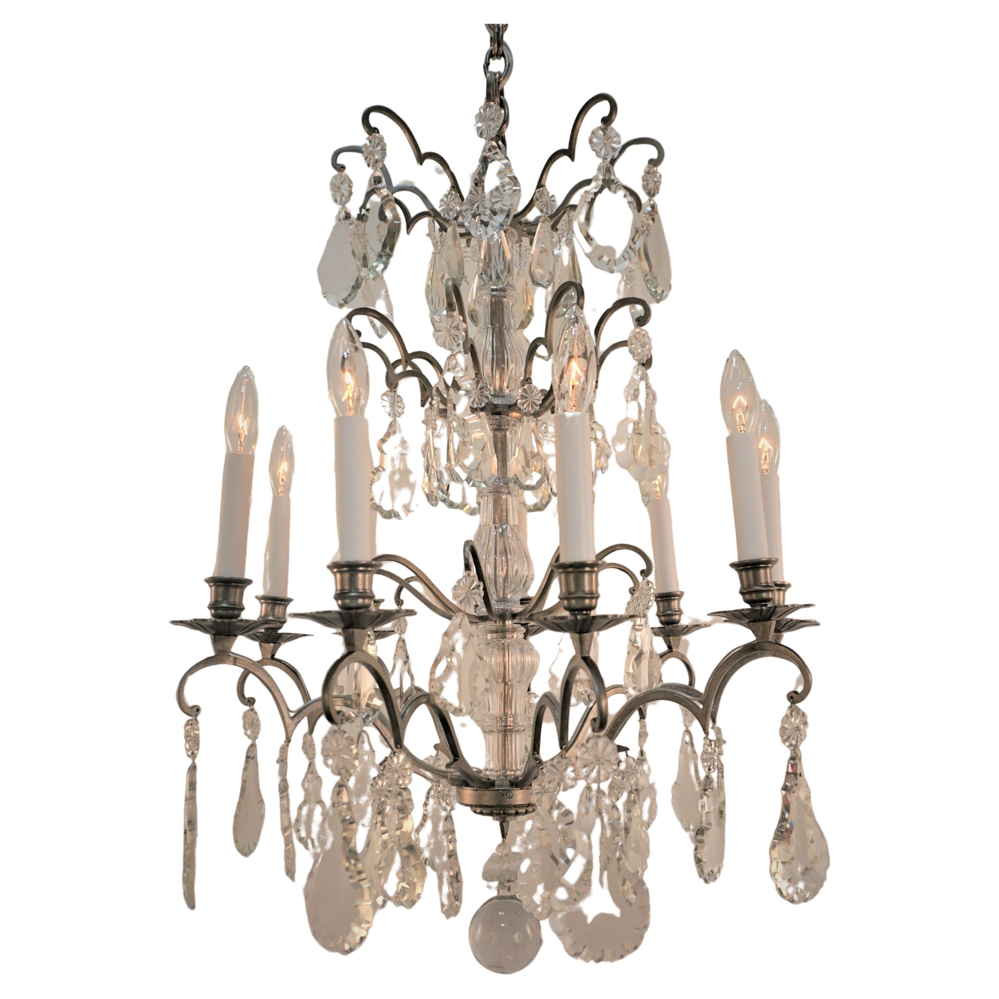 French 1930's Crystal Chandelier For Sale