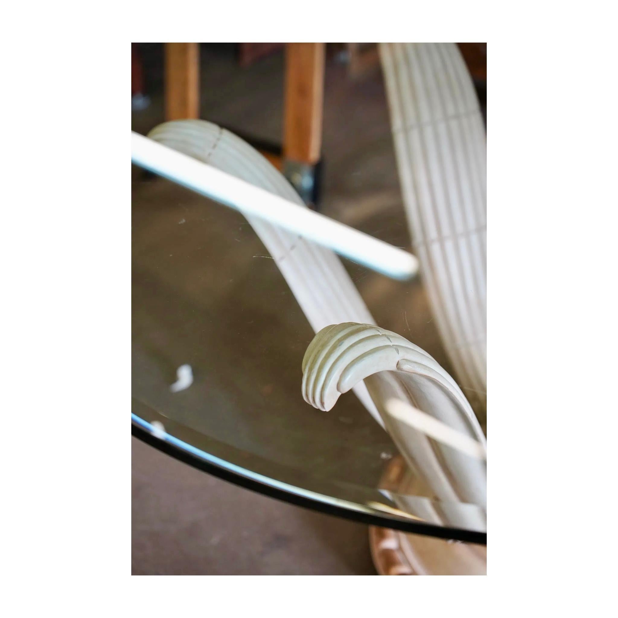 Mesa de comedor o centro de mesa francesa Deco de 1930 con pedestal de flor de loto Art Decó en venta