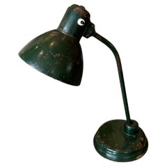 French 1930s Desk Lamp With Original Green Paint