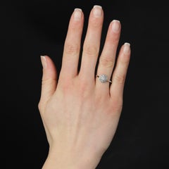 French 1930s Diamonds Pavement 18 karat White Gold Platinum Round Shape Ring