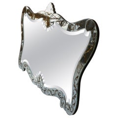 French 1930s Églomisé Style Gilt Mirror