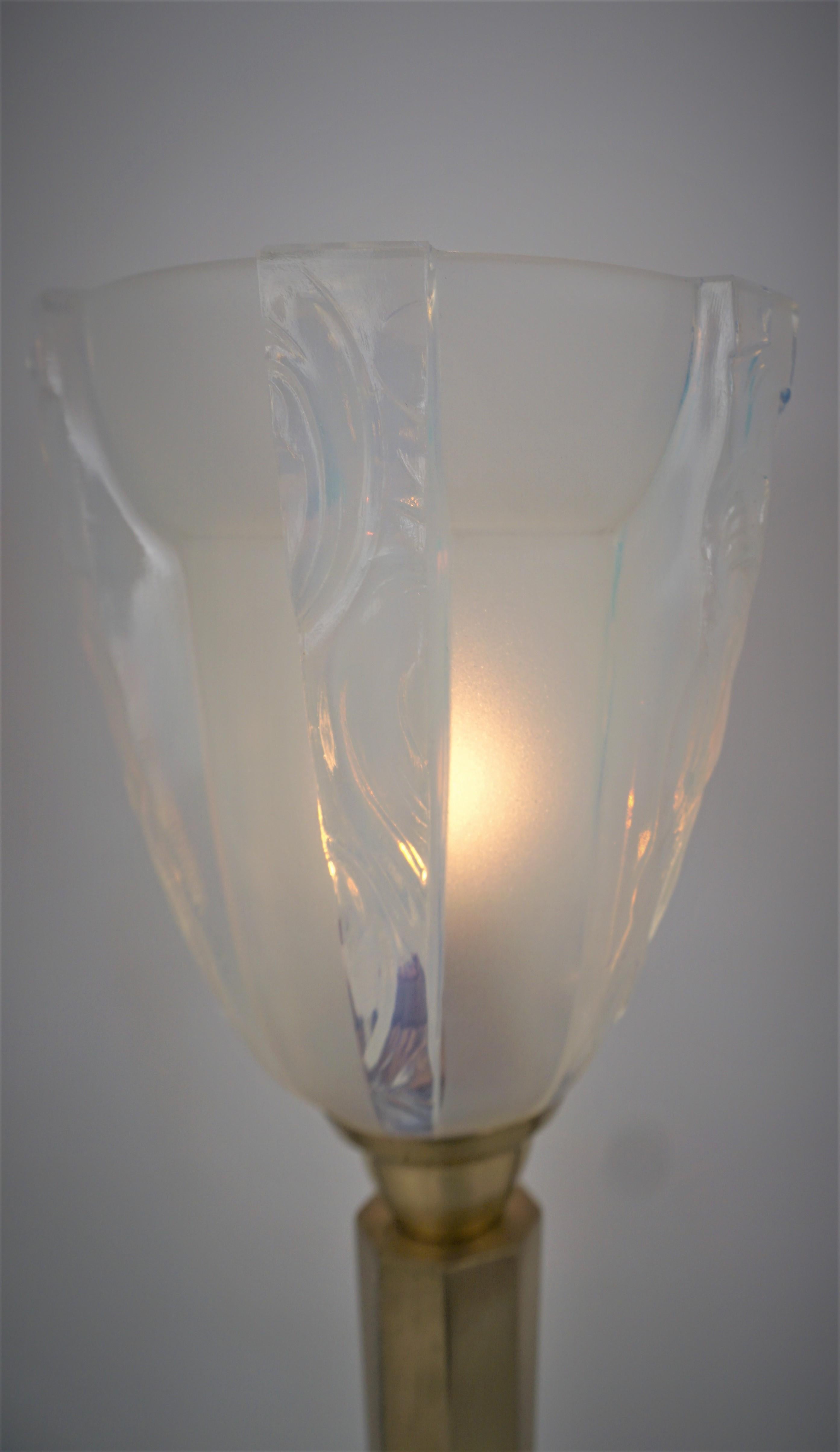 Französische Ezan & Petitot Art Deco Tischlampe aus den 1930er Jahren (Art déco)