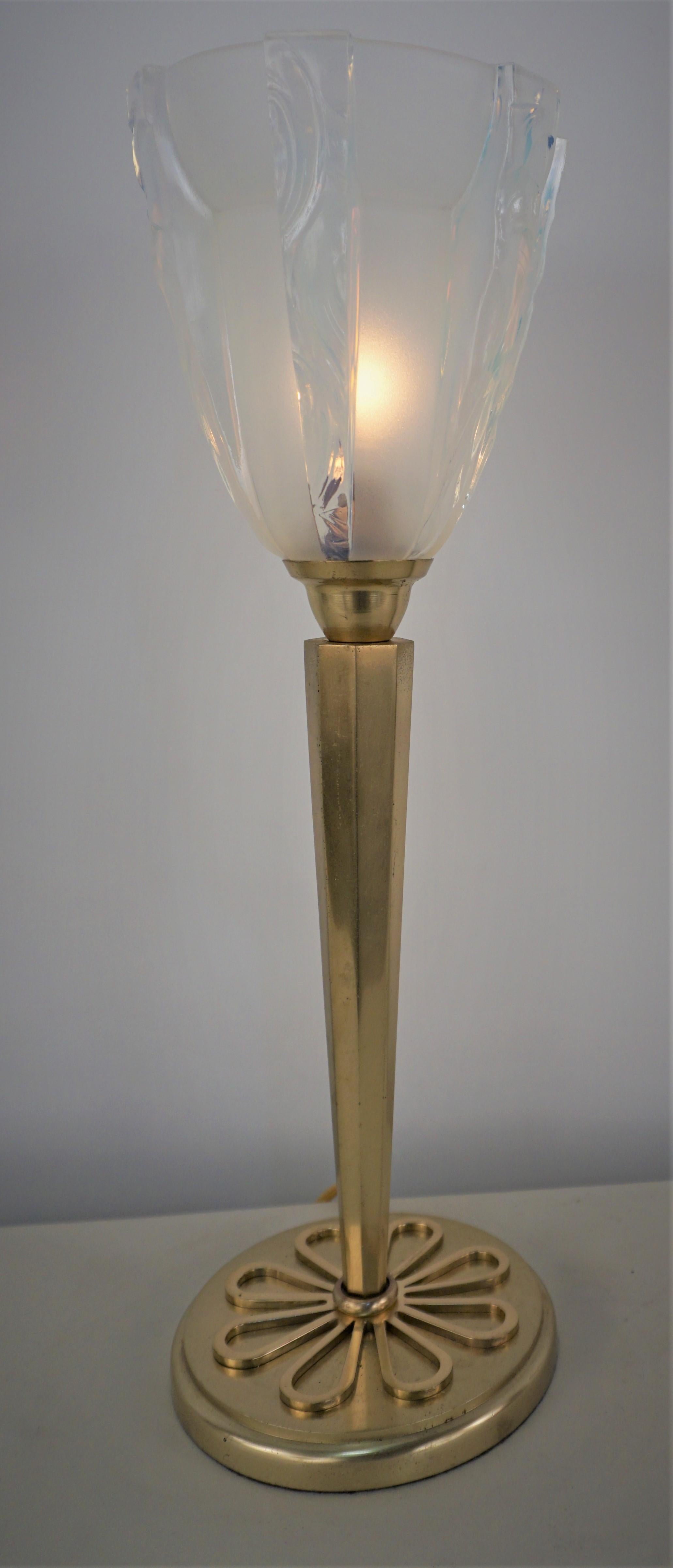 Französische Ezan & Petitot Art Deco Tischlampe aus den 1930er Jahren 1