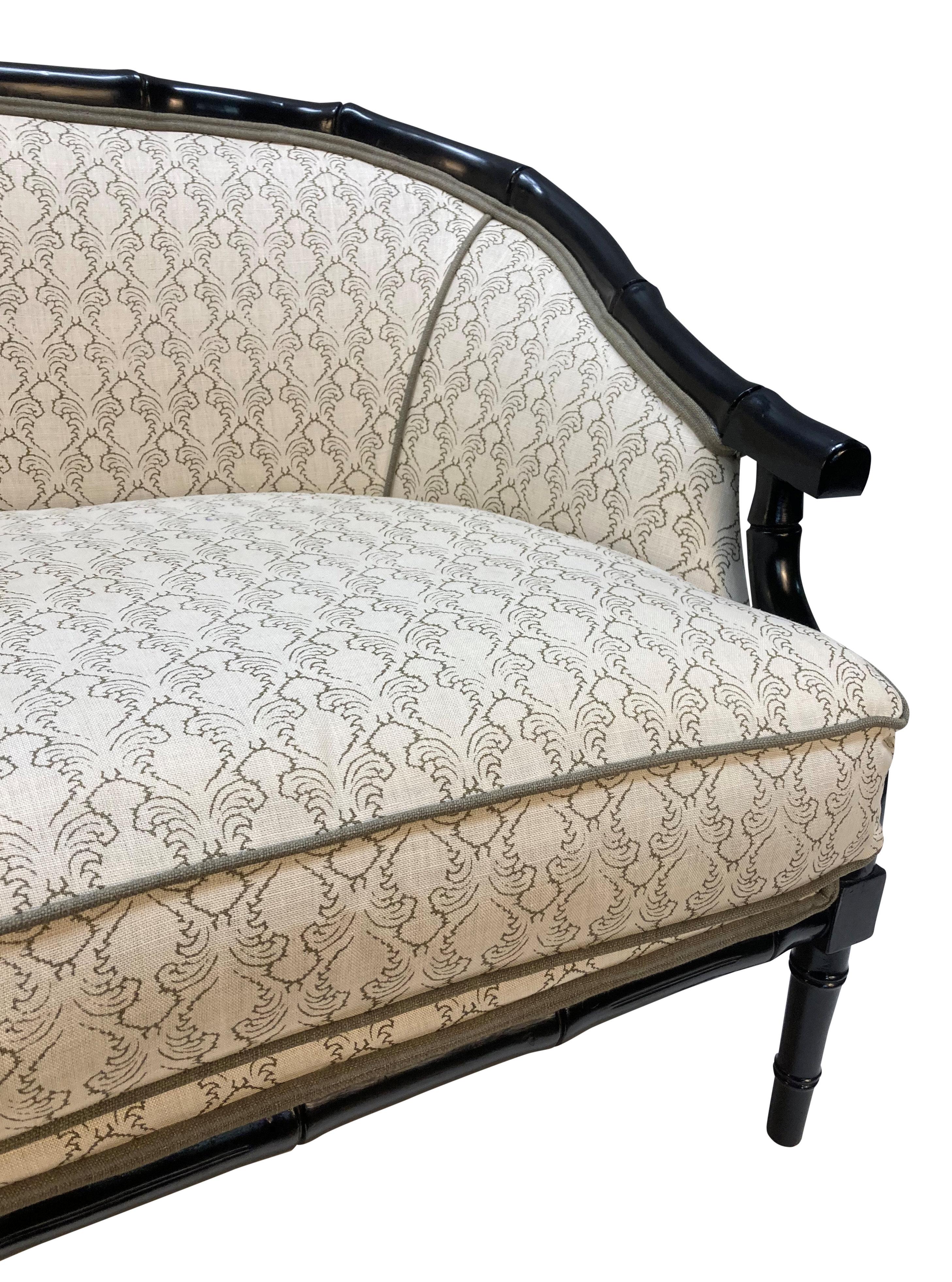 Mid-20th Century French 1930's Faux Bamboo Sofa For Sale