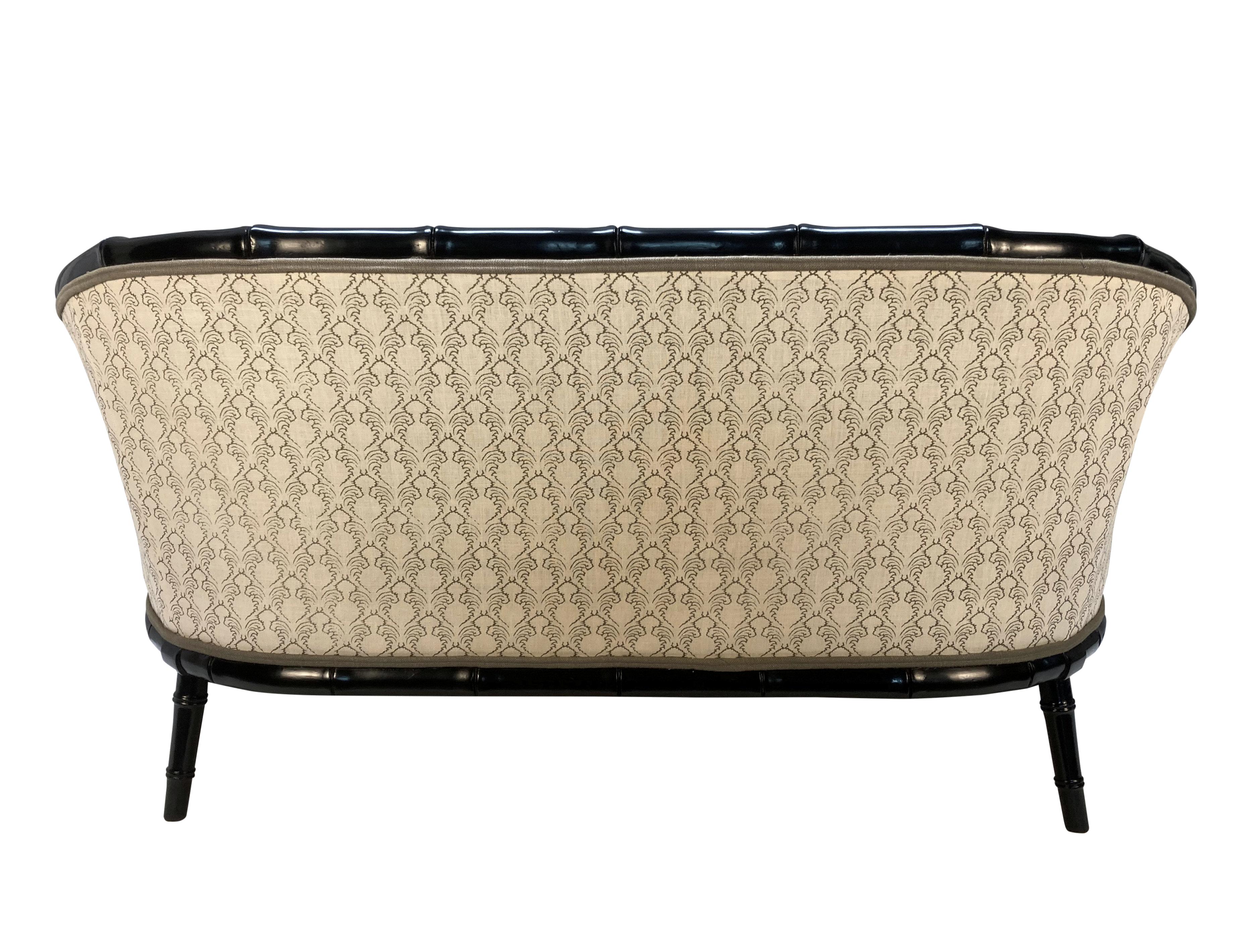 Beech French 1930's Faux Bamboo Sofa For Sale
