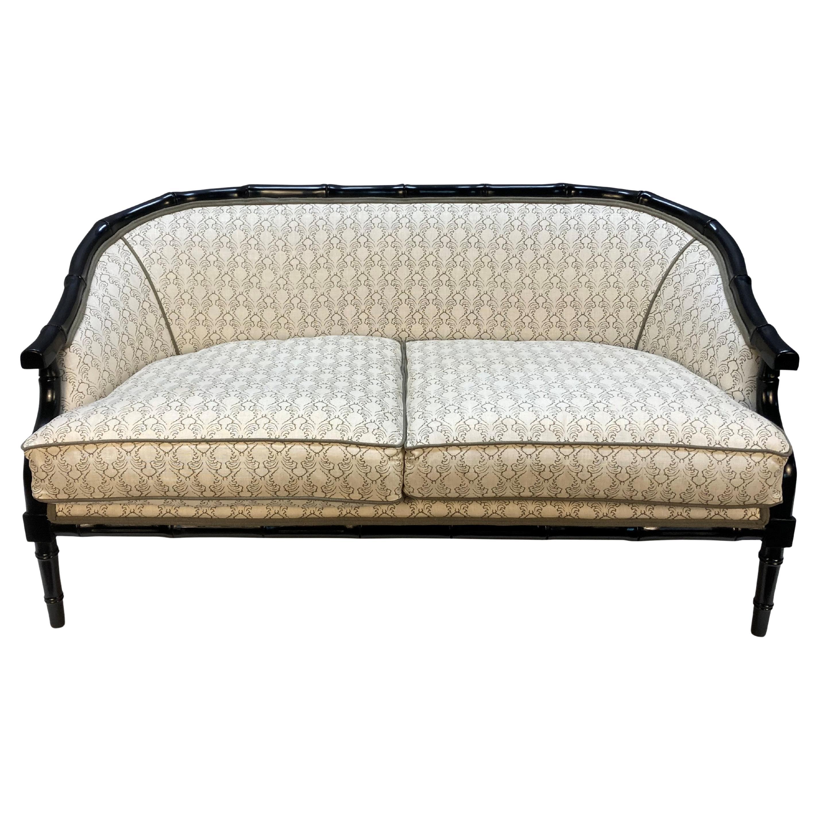 French 1930's Faux Bamboo Sofa For Sale