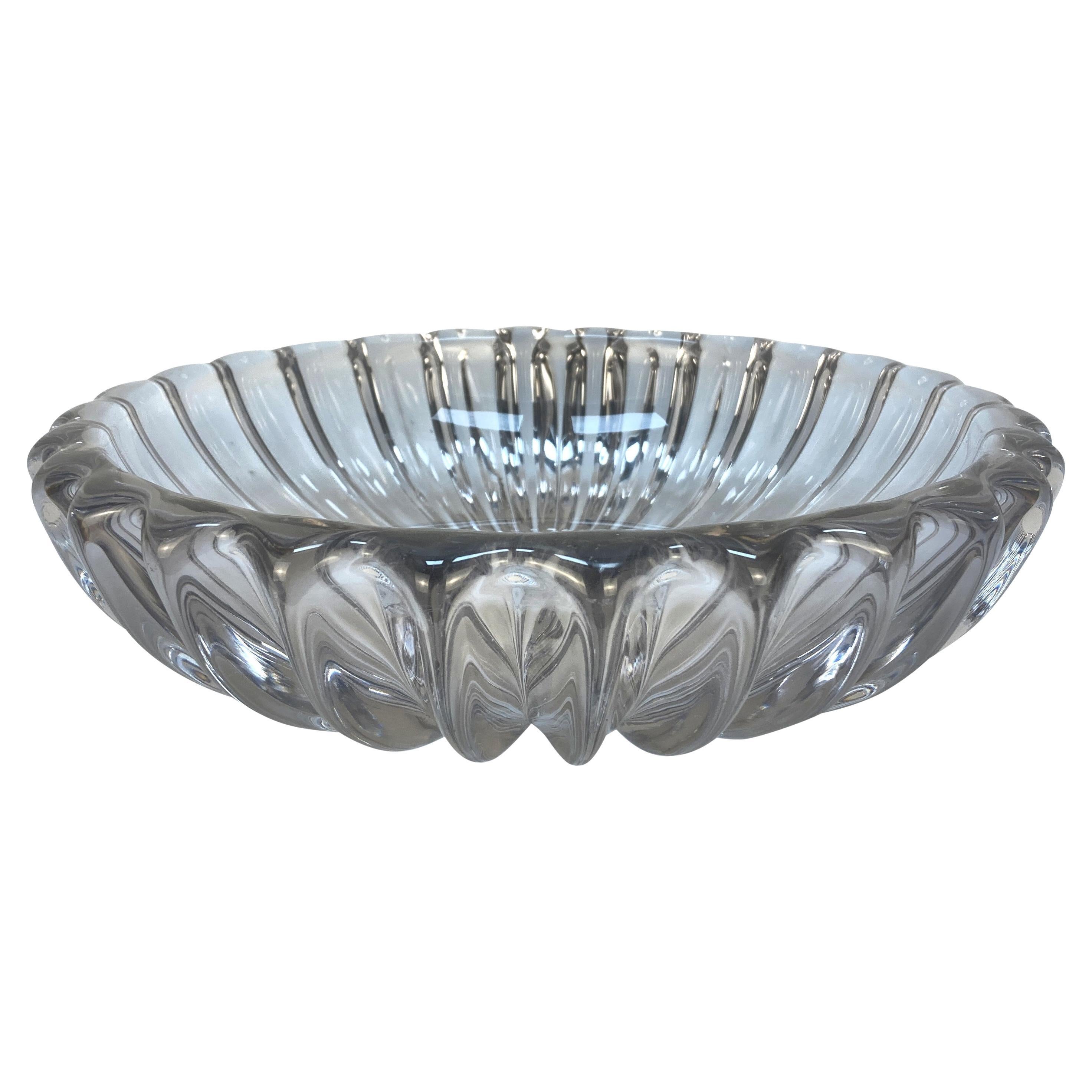 French 1930
s Lead Crystal Fluted Bowl