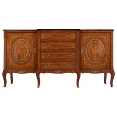  French 1930s Louis XV Style Marquetry  Buffet  