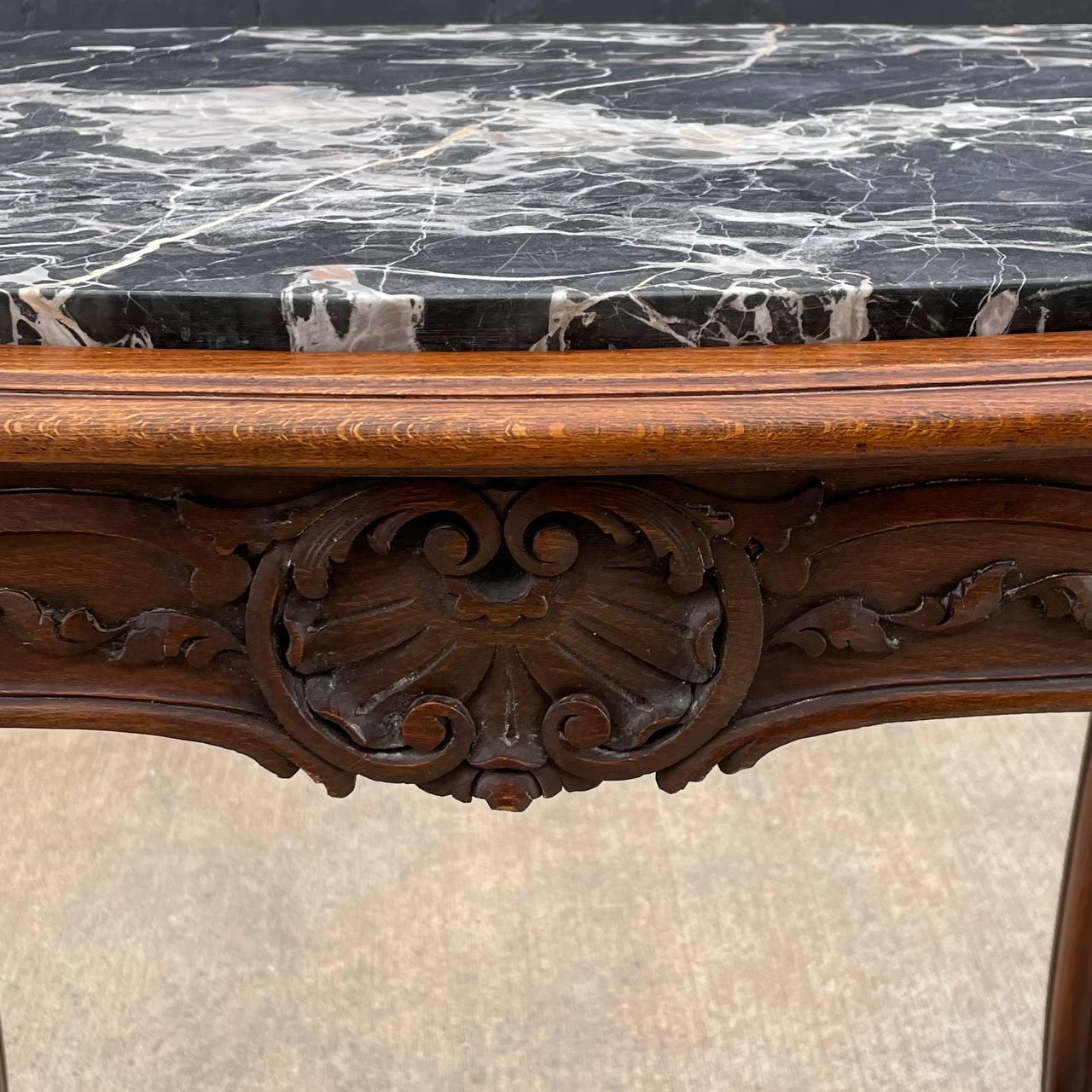 French 1930s Louis XV Style Table with Carved Rocaille Decorations  For Sale 2