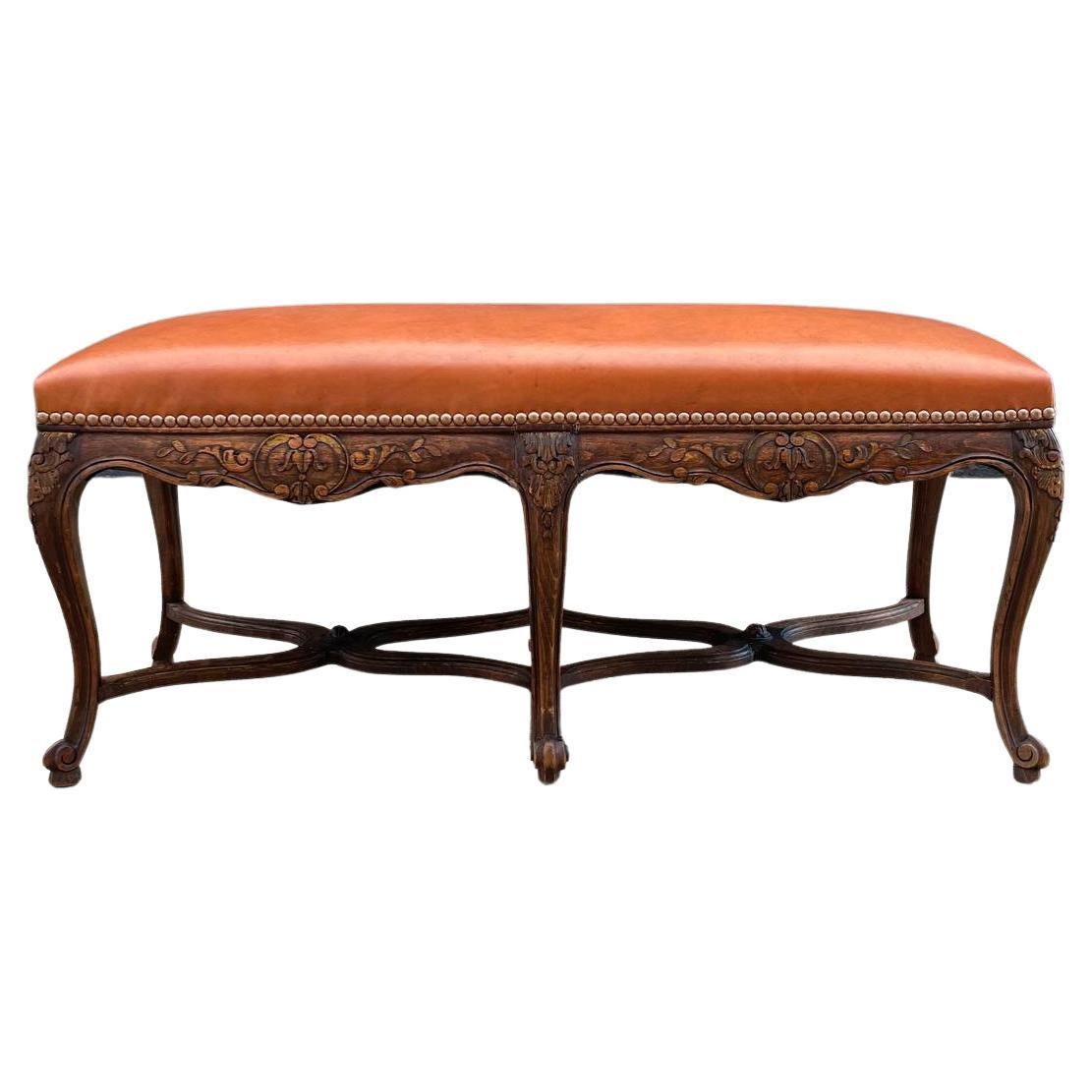 French 1930s Louis XV Style with Stylized Carved Stretchers For Sale