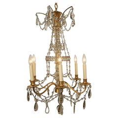 French 1930
s Maison Bagues Crystal Bronze Chandelier