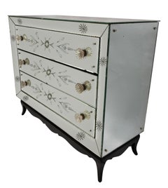 French 1930's Mirrored Chest Of Drawers