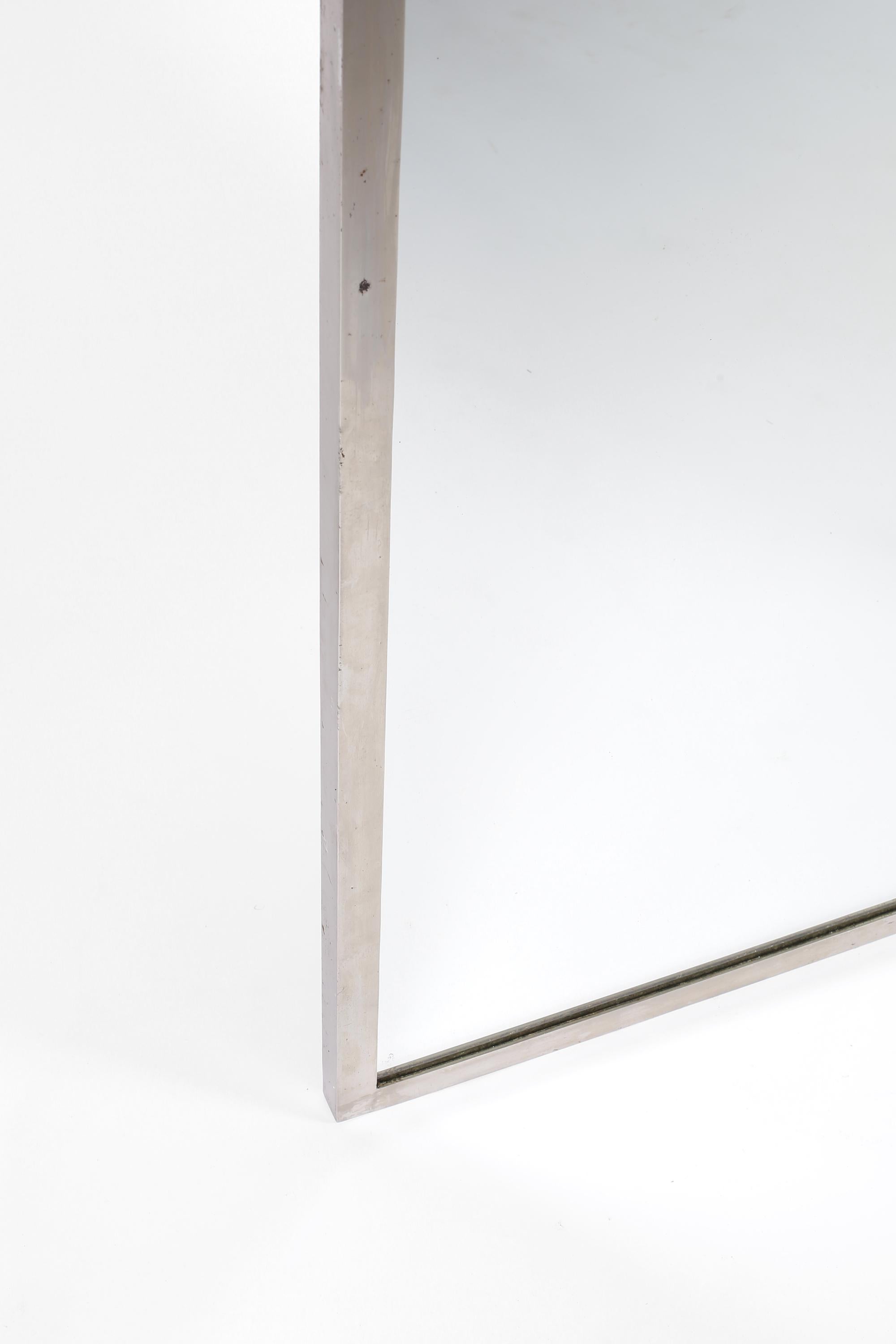 French 1930s Modernist Nickel-Plated Maison Desny Mirror For Sale 6