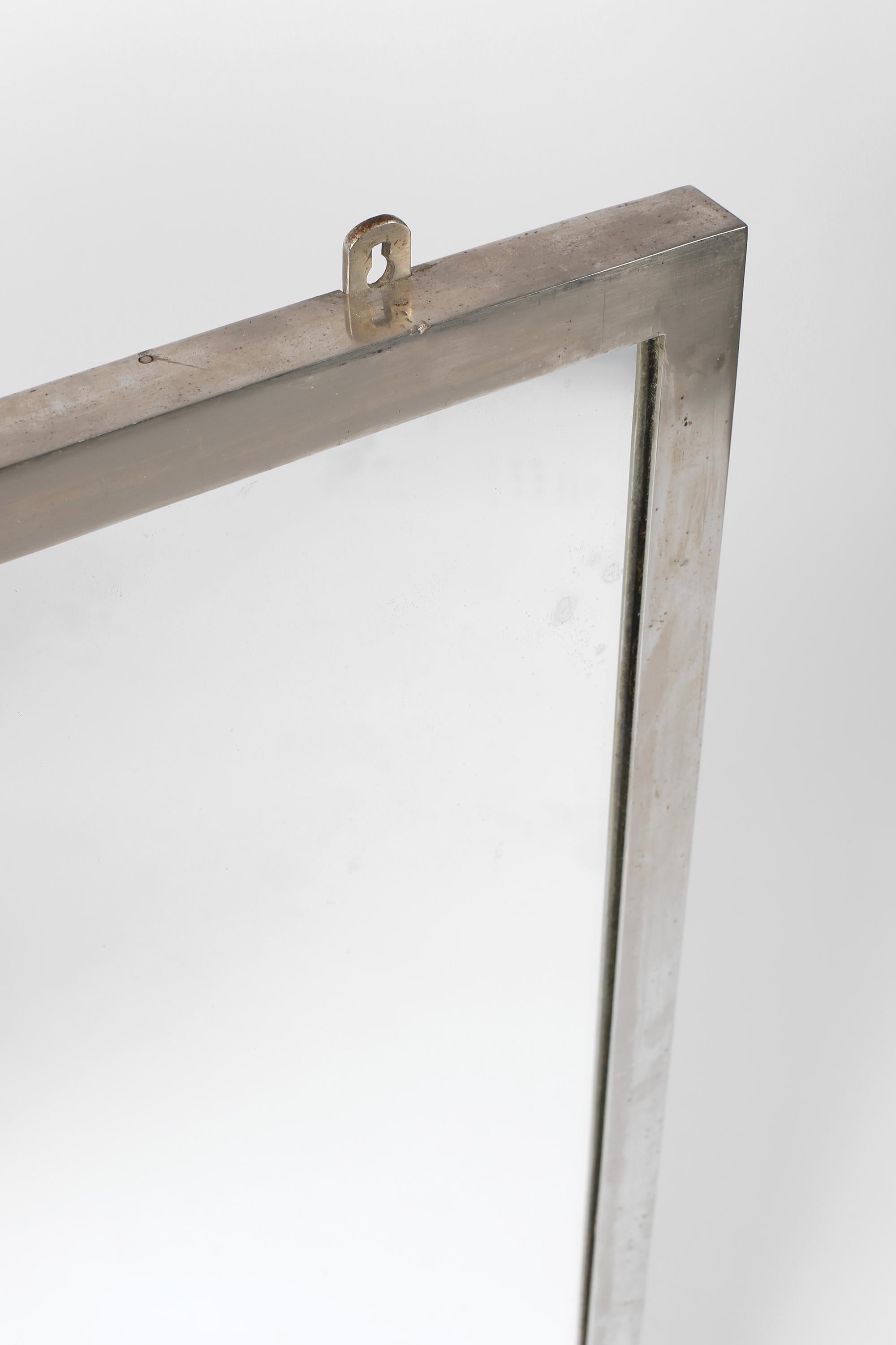 French 1930s Modernist Nickel-Plated Maison Desny Mirror In Good Condition For Sale In London, GB