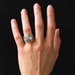 French 1930s Platinum 1.25 Carat Diamonds Art Deco Ring