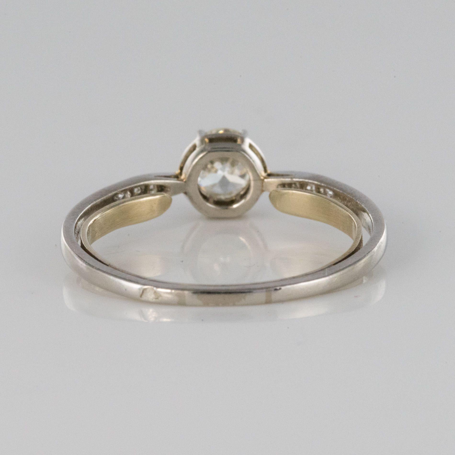 French 1930s Platinum Diamond Solitaire Ring 6