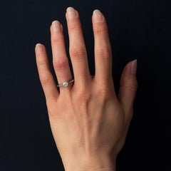 French 1930s Platinum Diamond Solitaire Ring