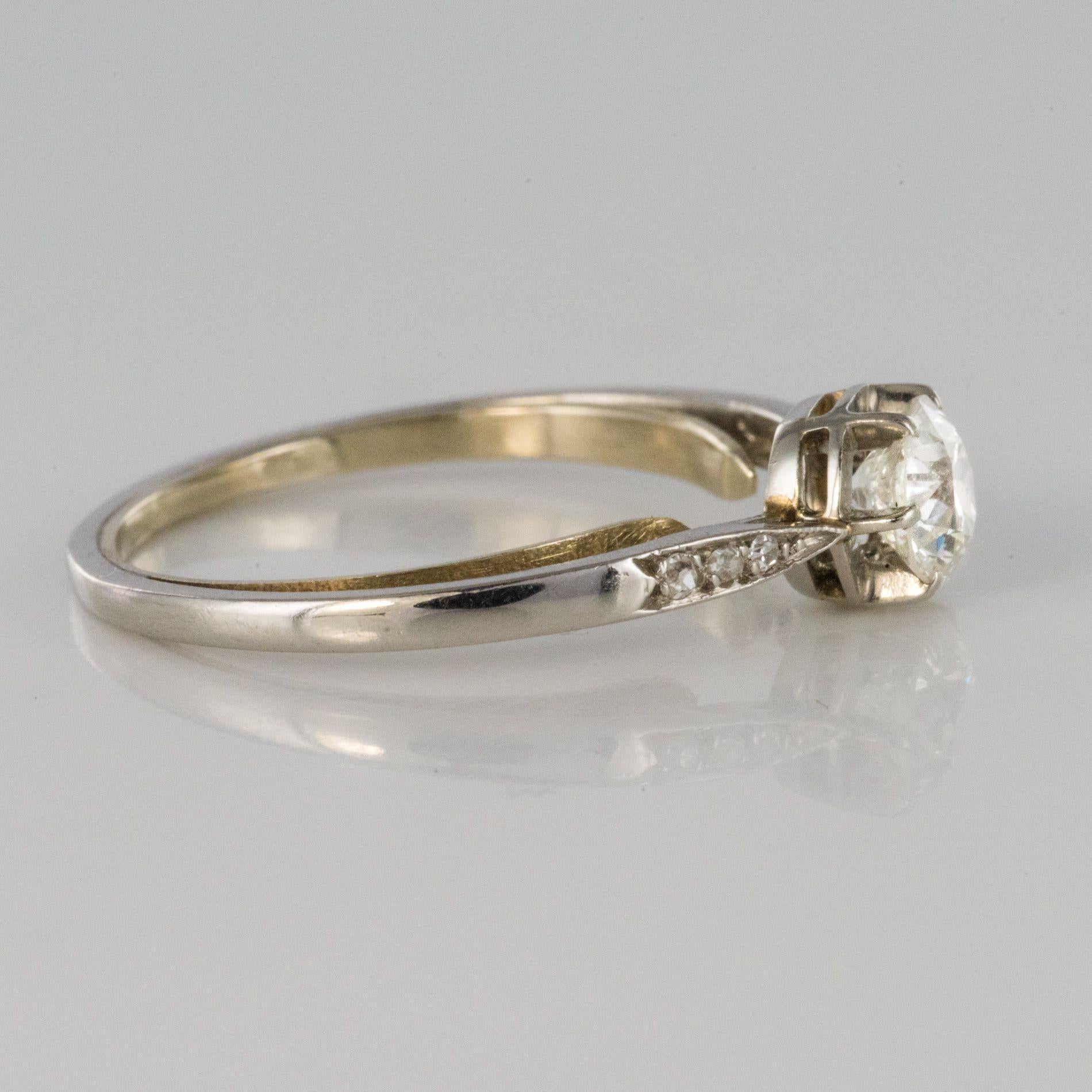 French 1930s Platinum Diamond Solitaire Ring 3