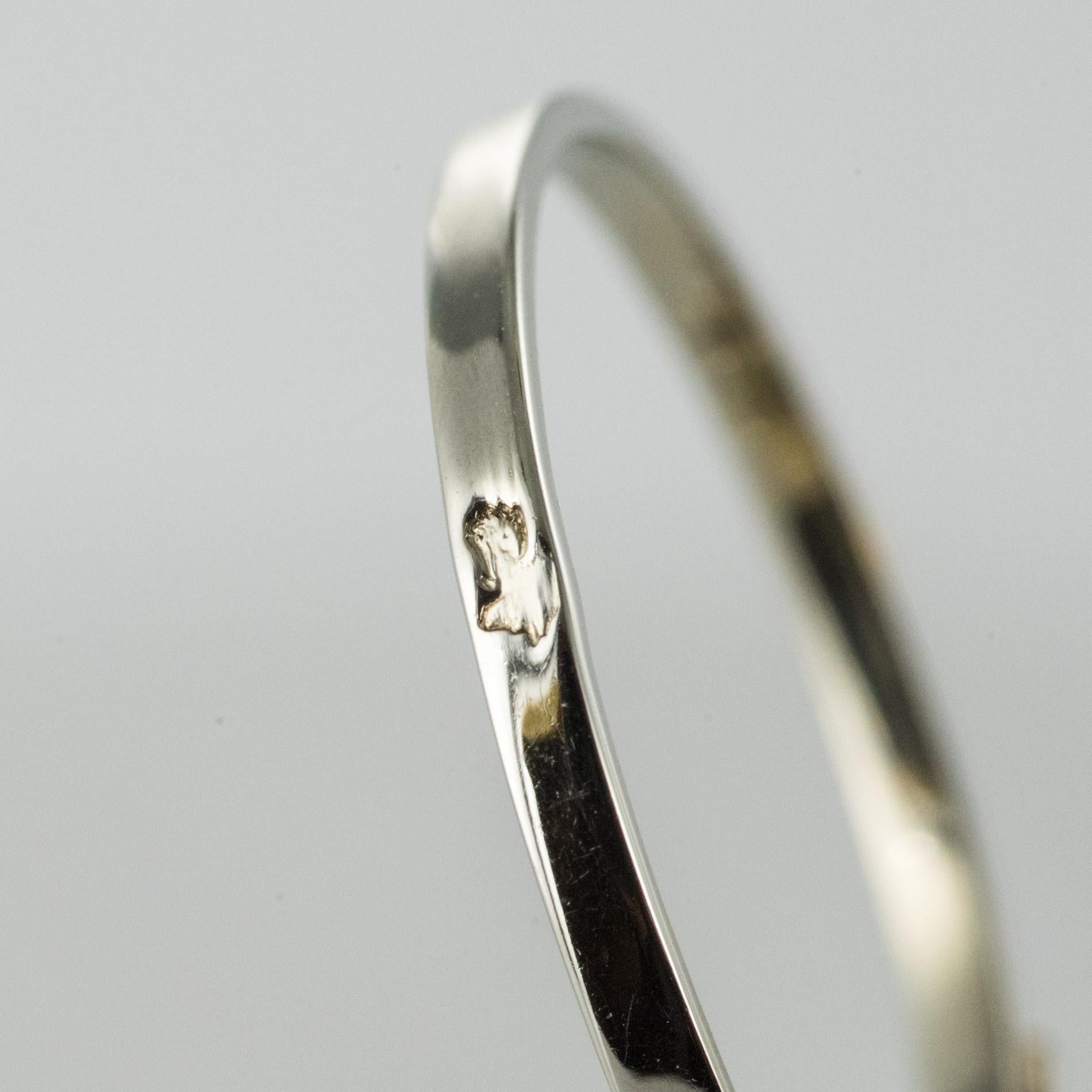 French 1930s Platinum White Gold Diamond Art Deco Ring 9