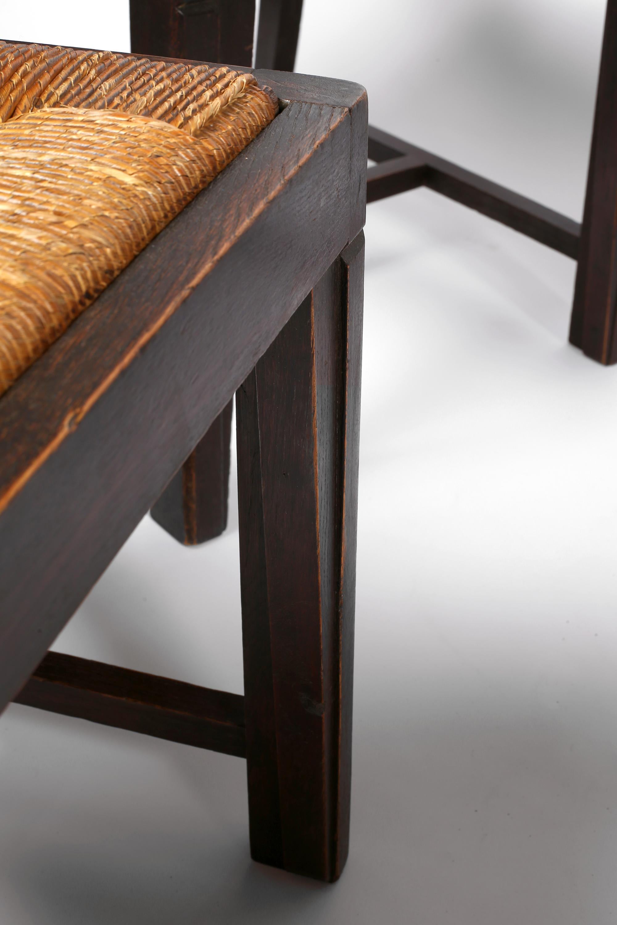 French 1930s Rare Modernist Francis Jourdain Attr. Dining Chairs Set For Sale 11