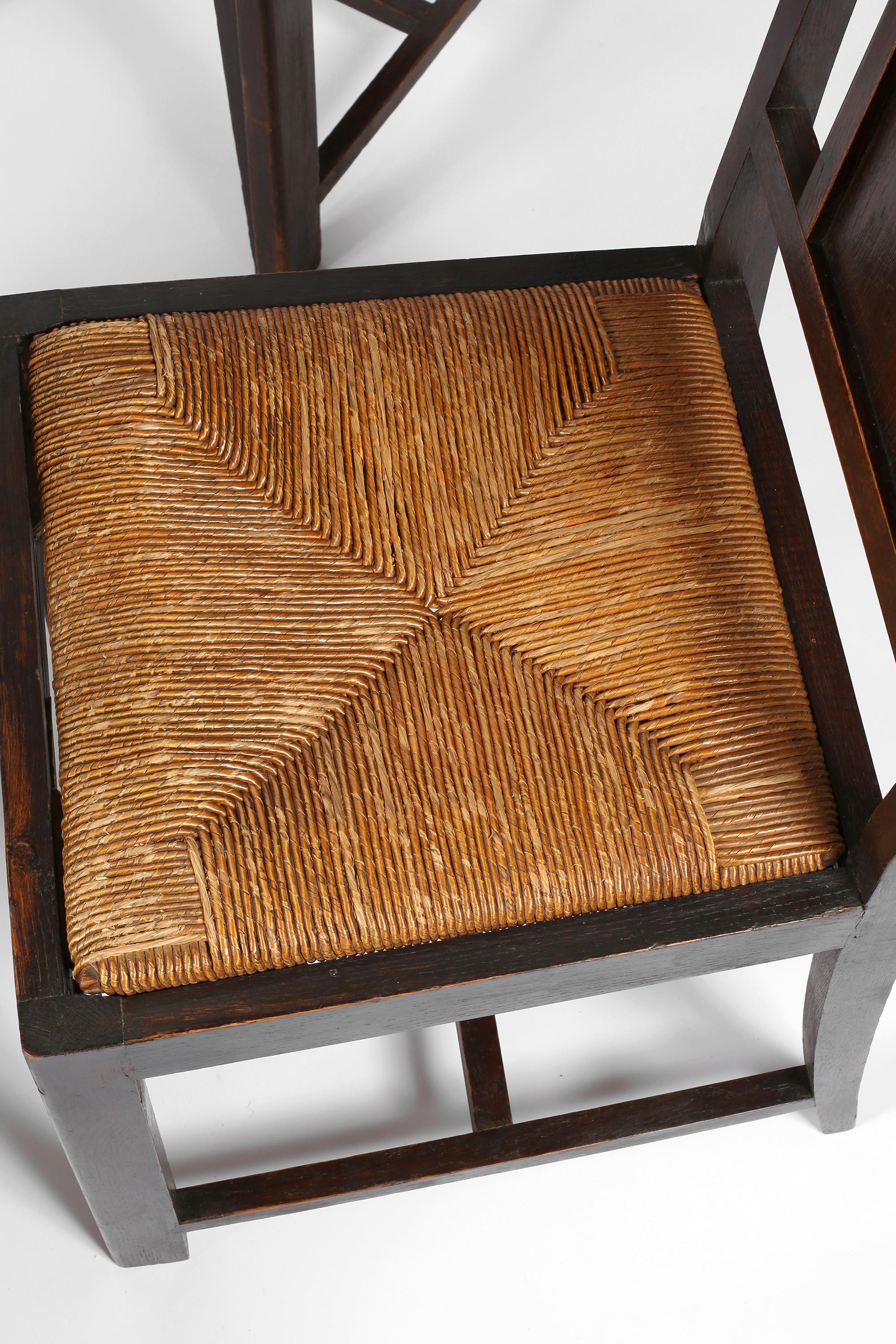French 1930s Rare Modernist Francis Jourdain Attr. Dining Chairs Set For Sale 4