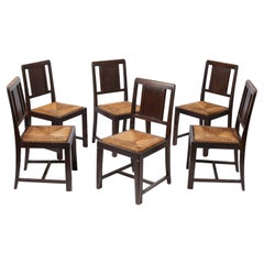 French 1930s Rare Modernist Francis Jourdain Attr. Dining Chairs Set
