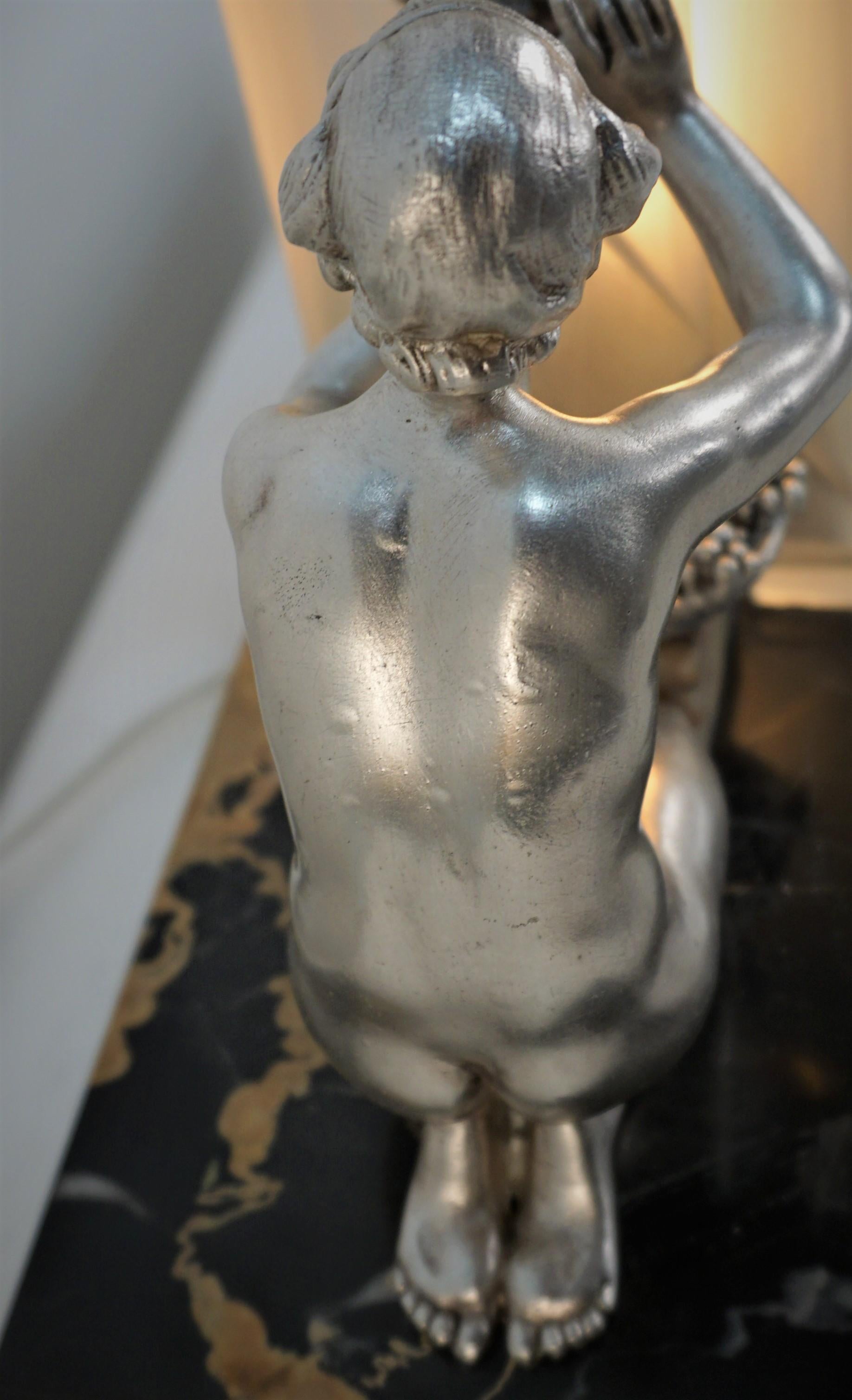 French 1930's Sculptural Art Deco Table Lamp For Sale 3