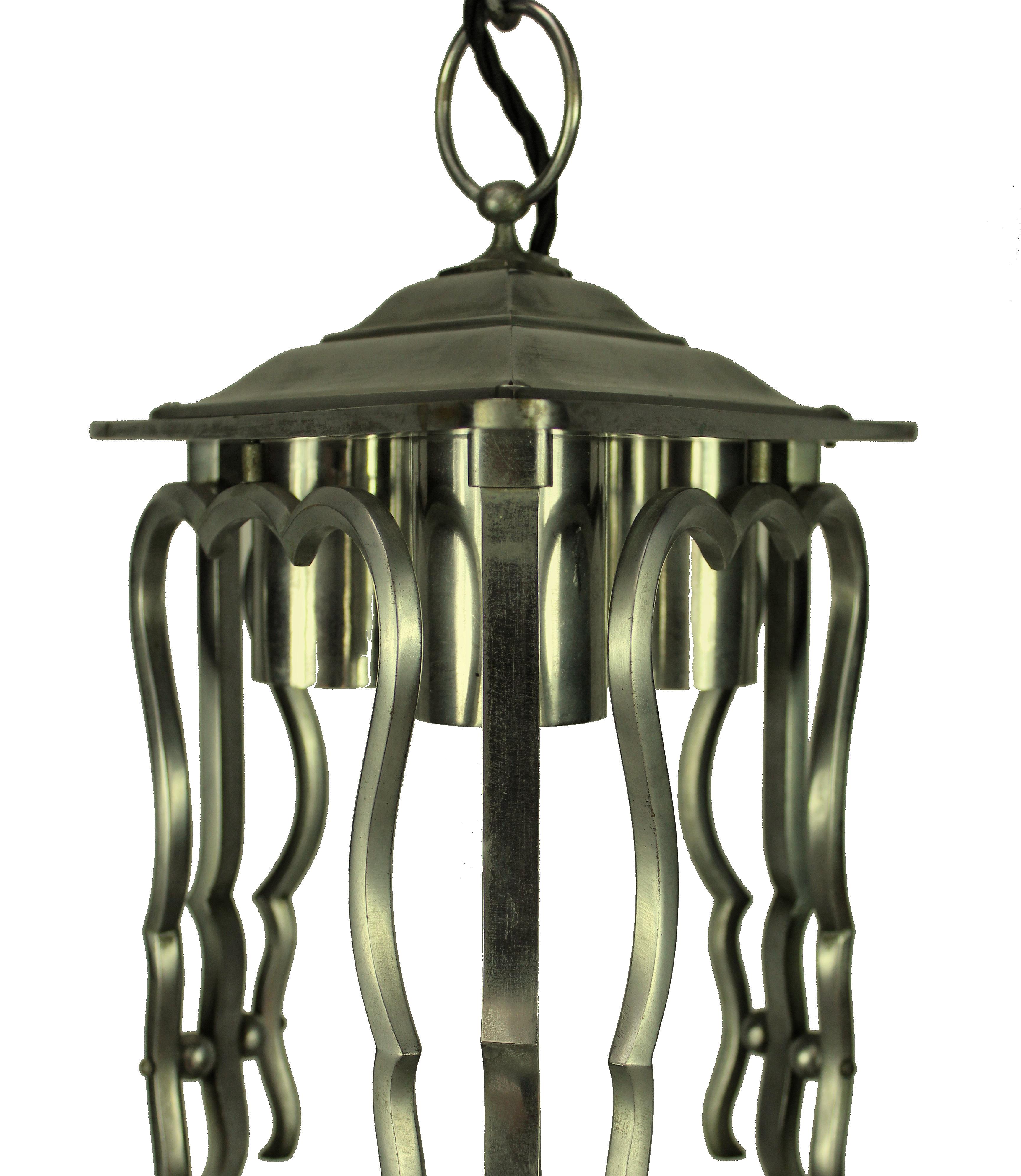 French 1930s Steel Lantern In Good Condition For Sale In London, GB