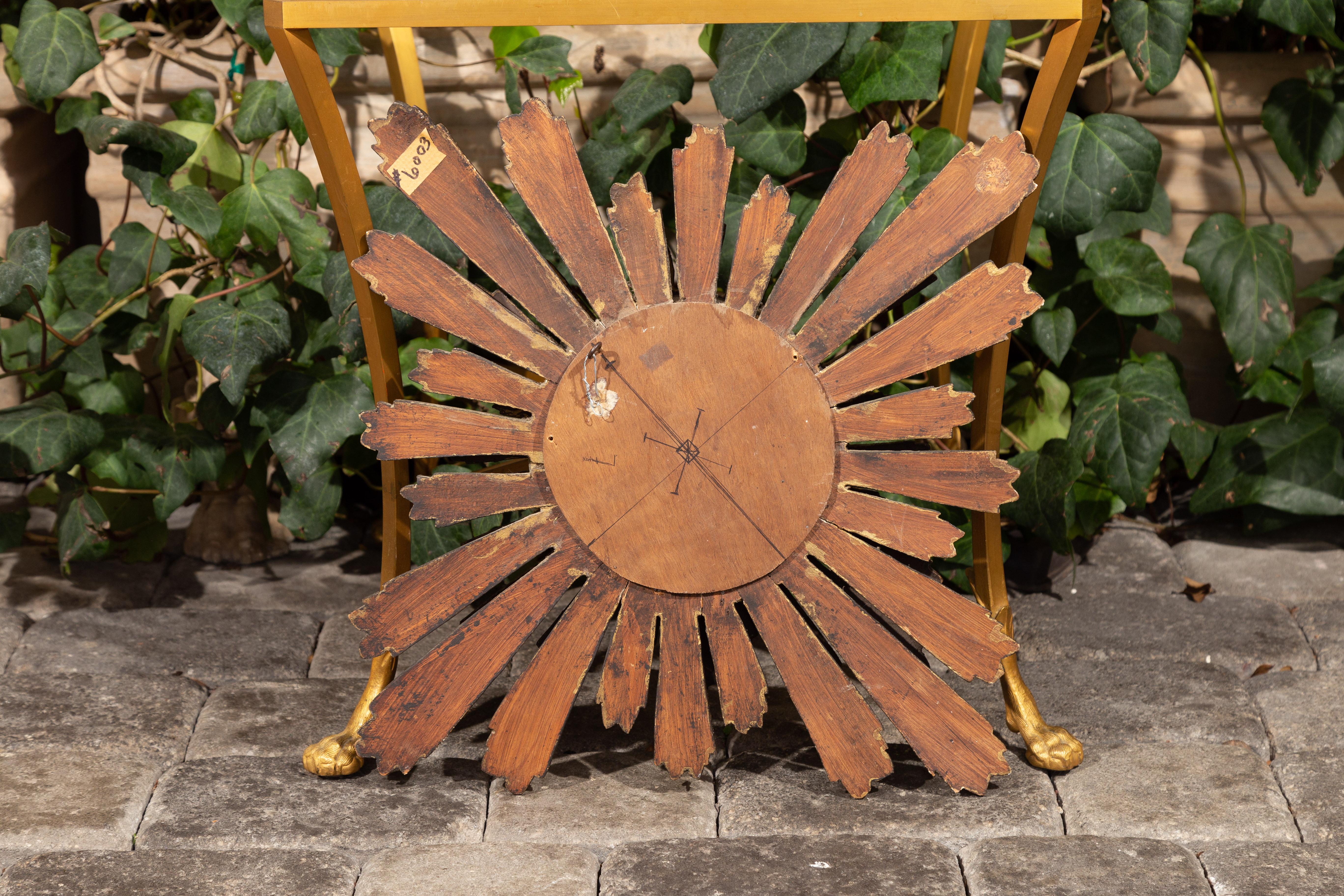 French 1930s Two-Layered Radiating Sunburst Mirror with Cloudy Frame 4