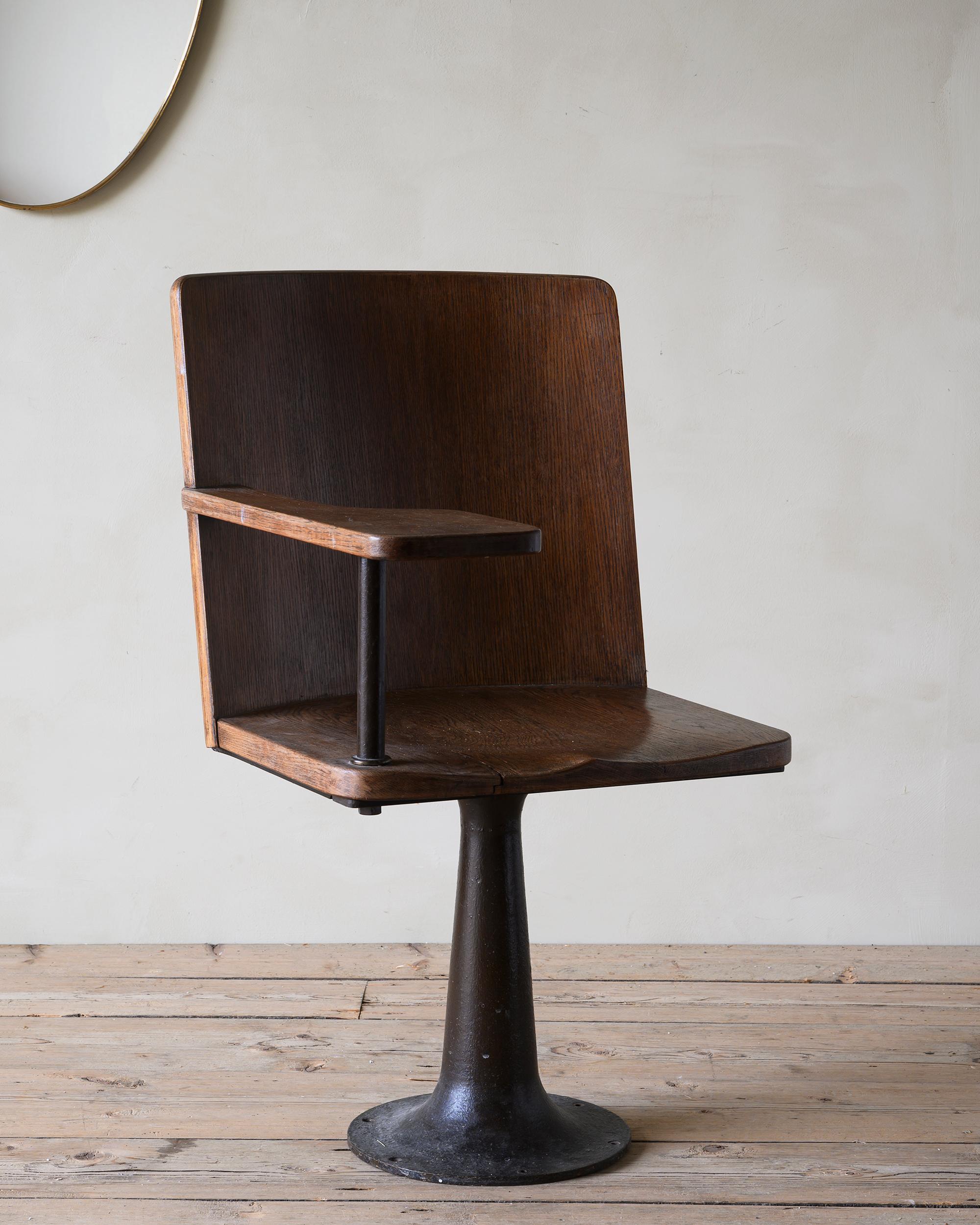 Industrial French 1930s University Chair For Sale