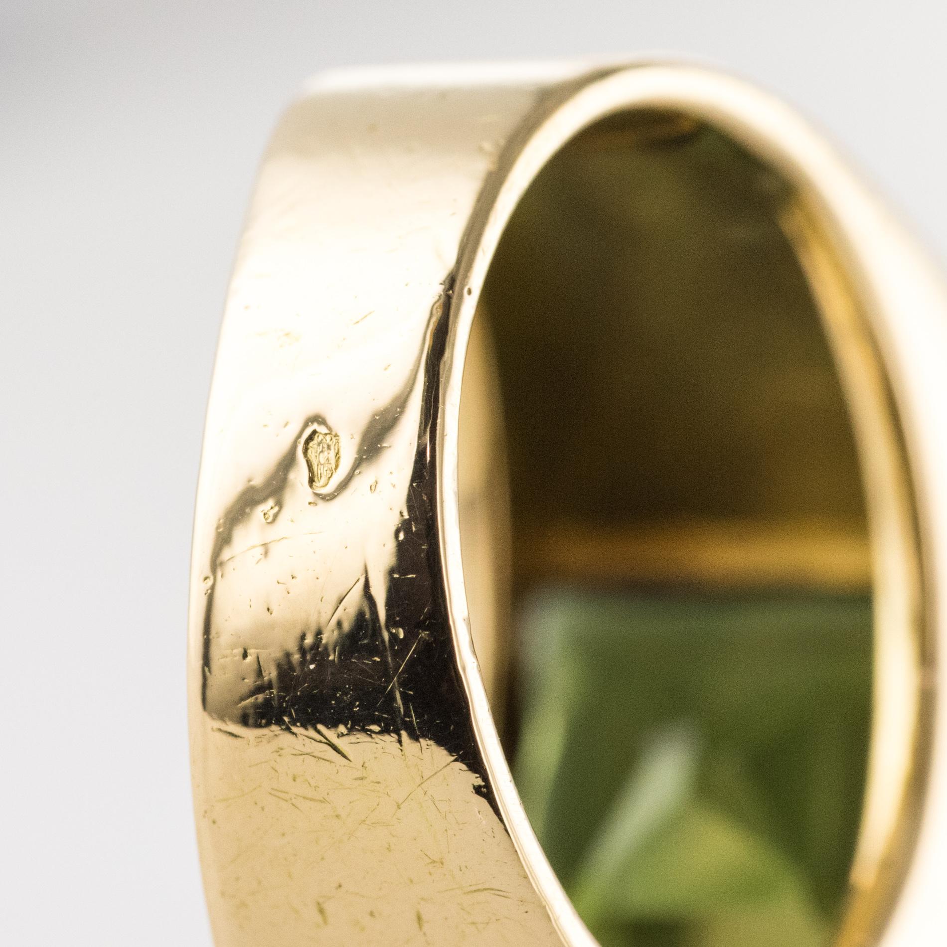 French 1935s 7.50 Carat Tourmaline 18 Karat Yellow Gold Signet Ring For Sale 9
