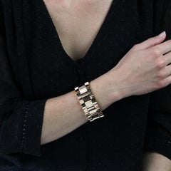 French 1940s 114 g 18 Karat Massive Pinkish Gold Tank Bracelet