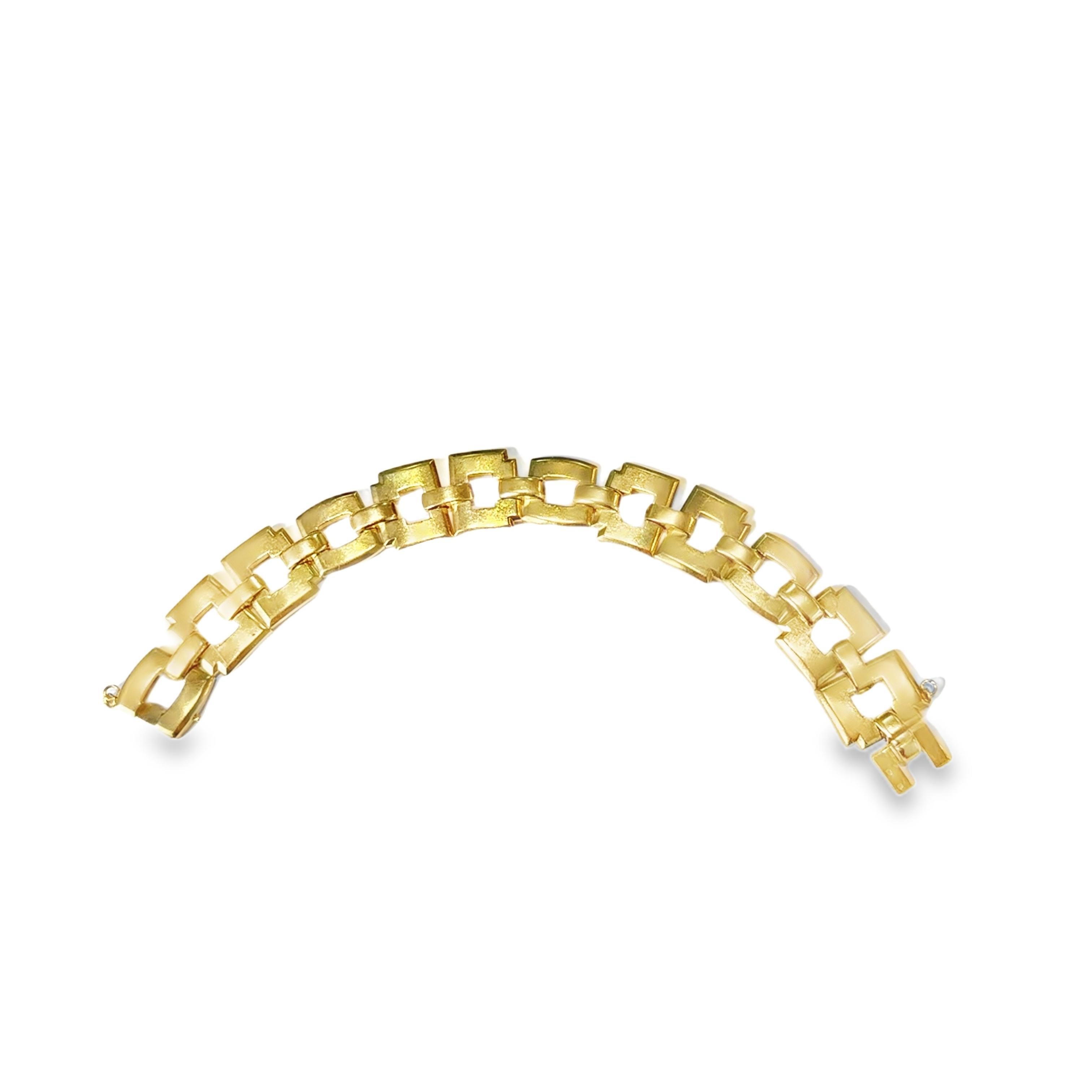 Women's French 1940's 18k Yellow Gold Link Bracelet