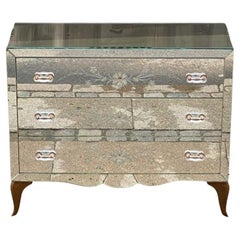 French 1940s-50s Stunning Mirrored Commode