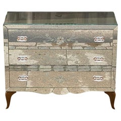 Vintage French 1940s-50s Stunning Mirrored Commode