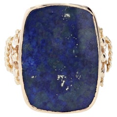 French 1940s 5.20 Carat Lapis Lazuli 18 Karat Yellow Gold Ring