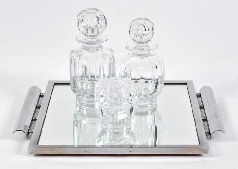 French 1940s Art Deco Crystal DressingTable Set by Baccarat at 1stDibs