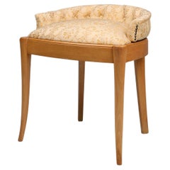 Silla auxiliar francesa Art Nouveau de los años 40 en madera de haya con respaldo bajo